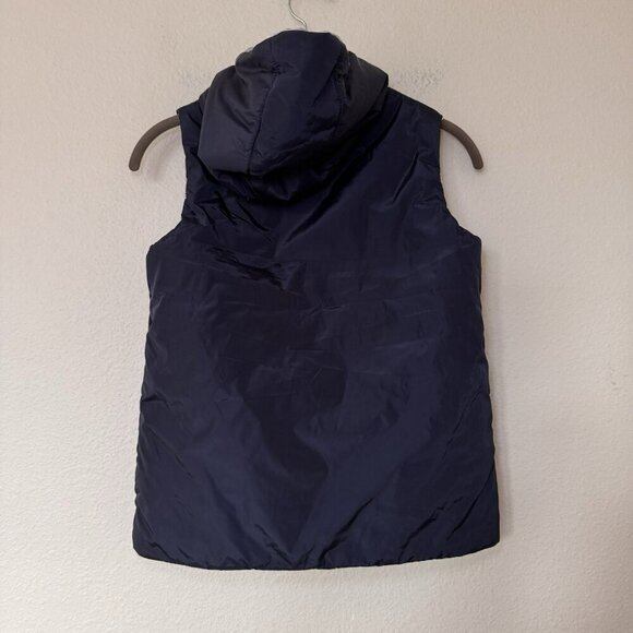 Jacadi Paris Reversible Navy Silver Grey Puffer Vest Kids Size 10A - Picture 7 of 9